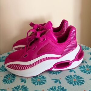 Michael Kors Fuchsia and White Sneakers